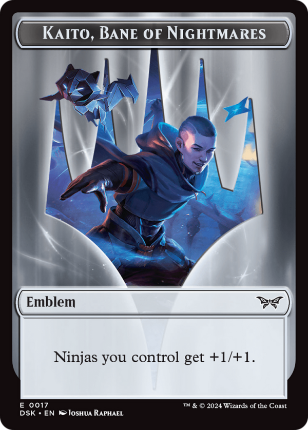 Emblem - Kaito, Bane of Nightmares    Manifest Double-Sided Token [Duskmourn: House of Horror Tokens] Online now