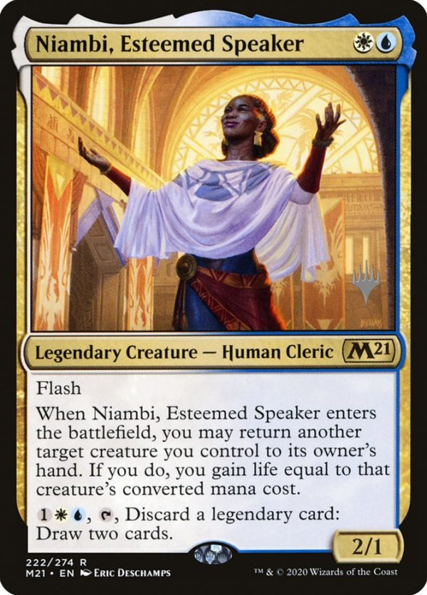 Niambi, Esteemed Speaker (Promo Pack) [Core Set 2021 Promos] Online Sale