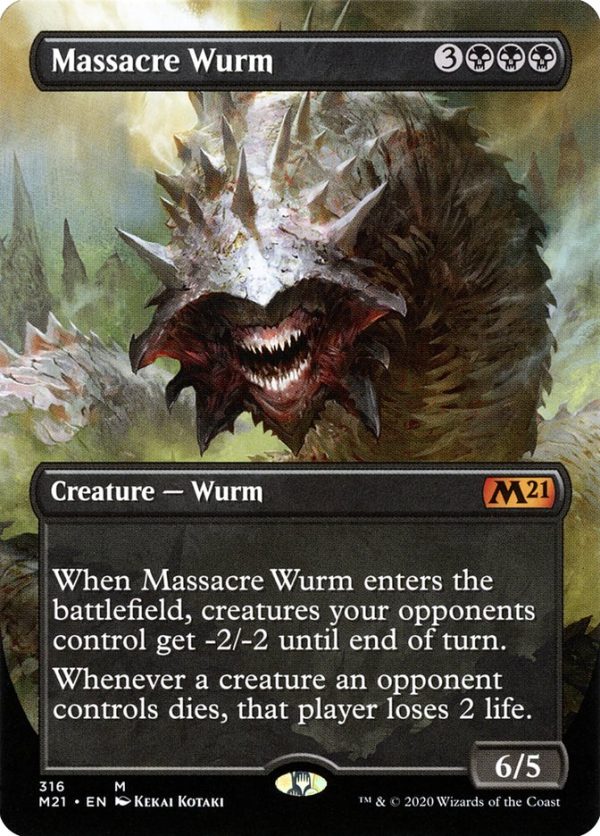 Massacre Wurm (Borderless Alternate Art) [Core Set 2021] For Discount